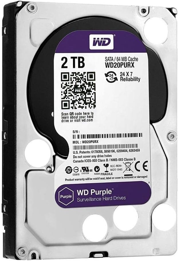 Western Digital WD20PURZ 2TB Purple Surveillance Hard Drive — main product image