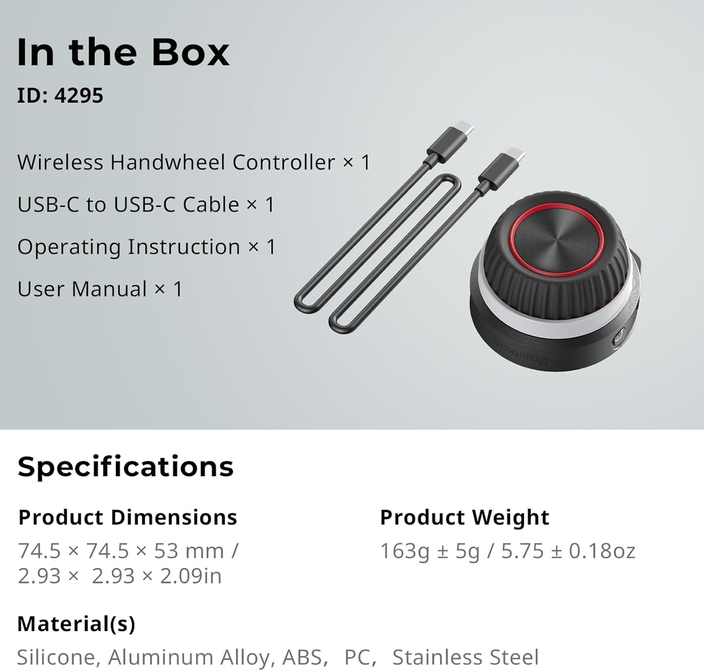 SmallRig 4295 Wireless Handwheel Controller (Lite) for DSLR