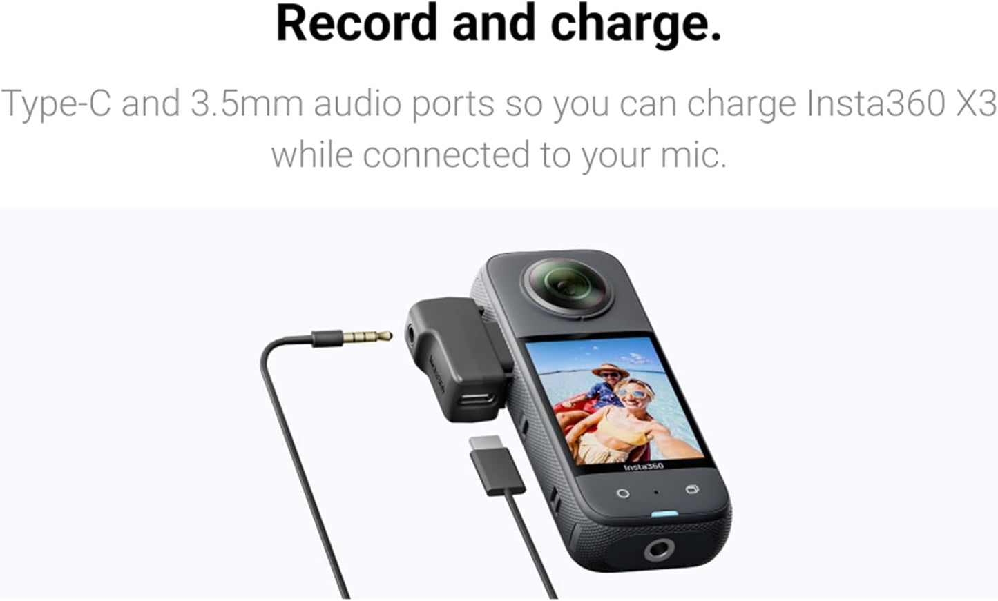 Insta360 CINSBAQ/A_ALT1 X3 Mic Adapter with Charging Support