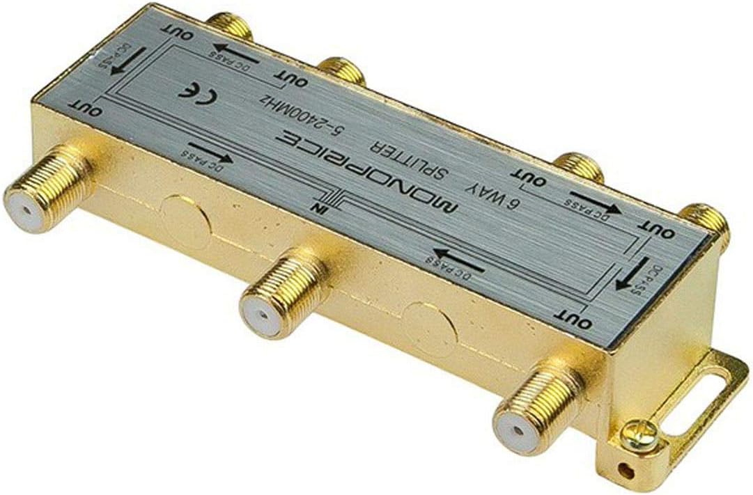 Monoprice 110016 Premium 6-Way Coax Cable Splitter