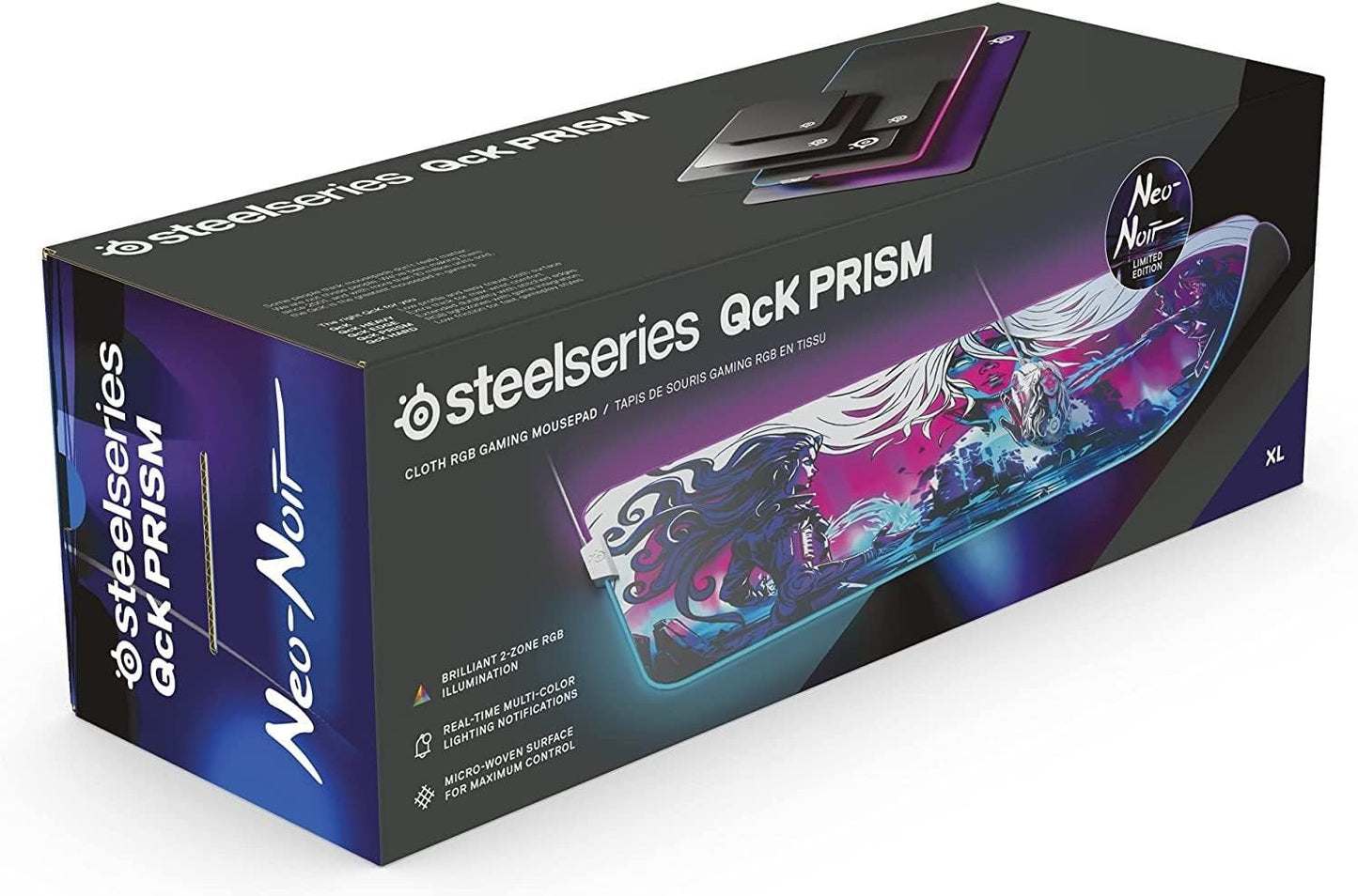 SteelSeries 63799 QcK Prism XL - Neo Noir RGB Mouse Pad