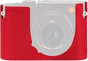 Leica Protector - Q Leather Camera Case Red — main product image