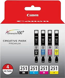 Canon CLI-251 BK/CMY 4PK Ink Cartridge Combo