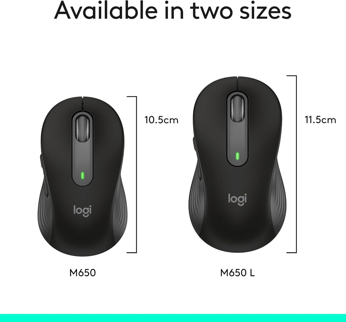 Logitech 910-006265 Signature M650L Wireless Mouse - Large, Black