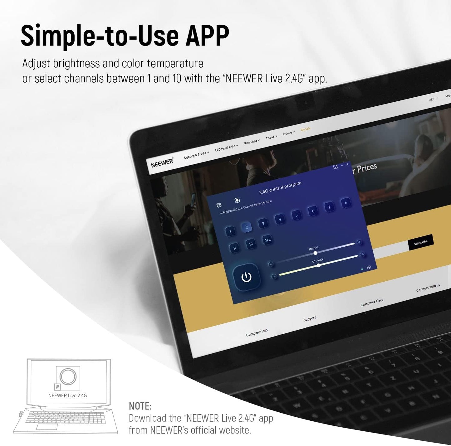 Neewer 10100593 2.4G Wireless USB LED Light Transmitter