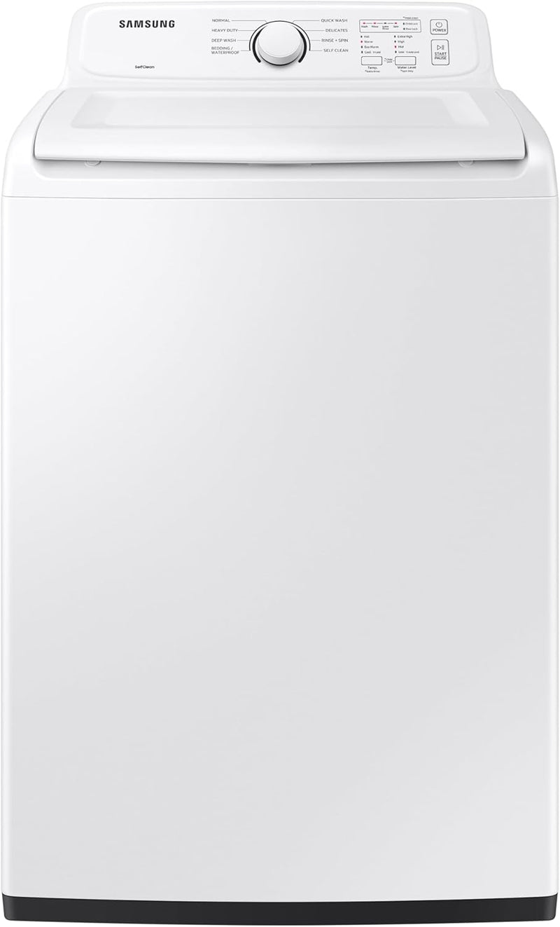 Samsung WA41A3000AW/A4: 4.1 cu. ft. Top Load Washer, Soft-Close Lid, White — main product image