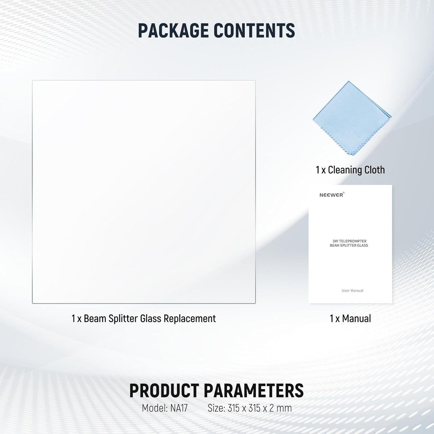 Neewer 33000083 17" DIY Teleprompter Beam Splitter Glass