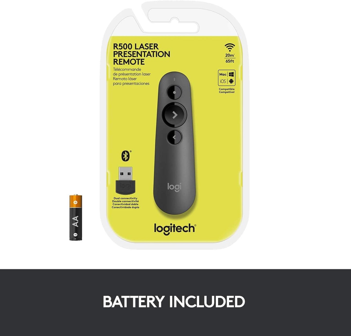 Logitech R500s Laser Presentation Remote Graphite