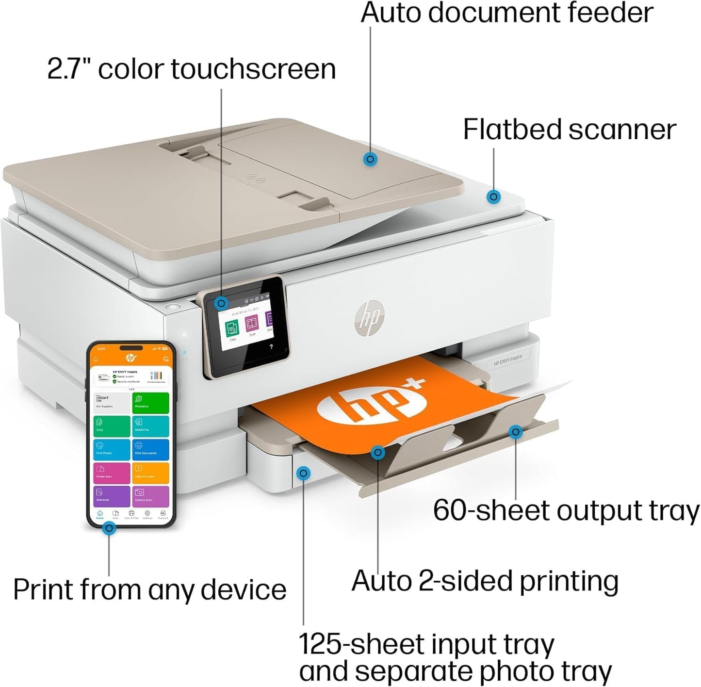 HP 7255e Envy Inspire Wireless Inkjet Printer - Renewed