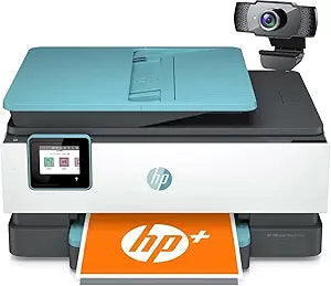 HP OfficeJet Pro 8028e Wireless Color Printer w/Webcam Bundle — main product image