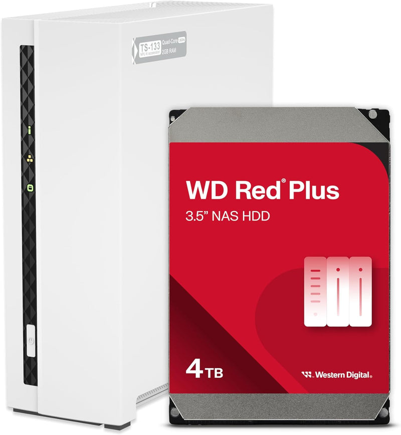QNAP TS-133-14WD-US 4TB WD Red Plus 1-Bay NAS — main product image