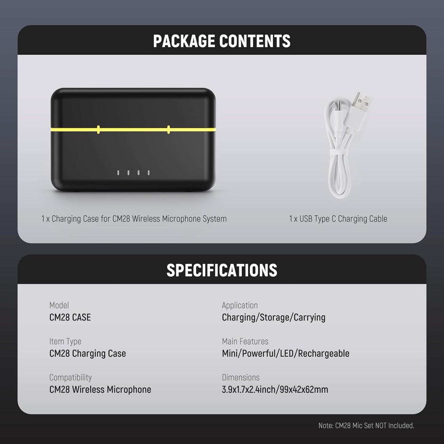 Neewer CM28 CASE Wireless Lavalier Mic Charging Case