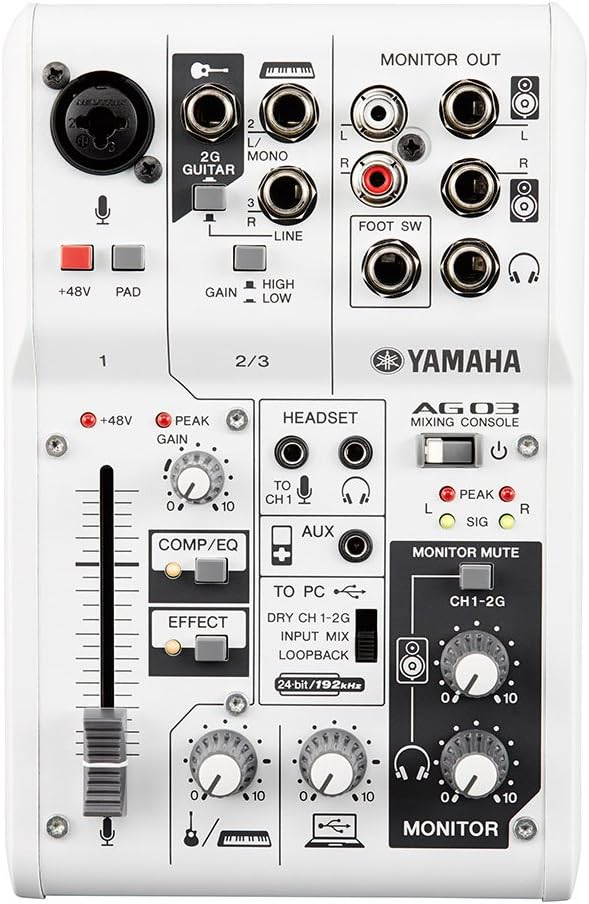 Yamaha AG03 3-Channel DJ Mixer USB Audio Interface