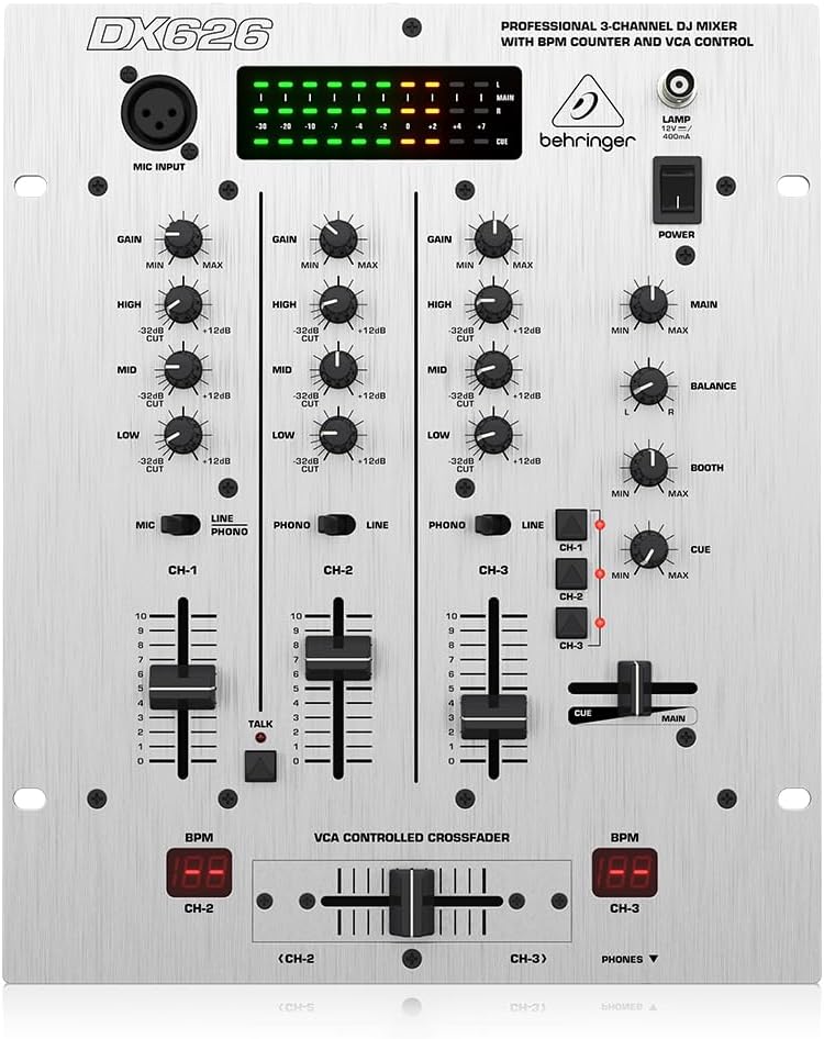 Behringer DX626 3-Channel DJ Mixer with BPM Counter