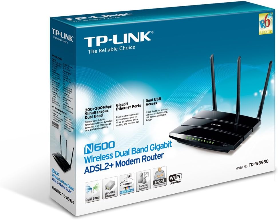 TP-Link TD-W8980 N600 Dual Band Gigabit Modem Router