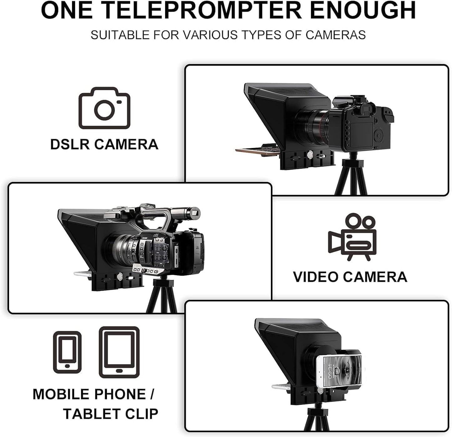 GVM Teleprompter Portable with iOS/Android APP & Remote