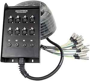 Monoprice 604120 12-Channel Snake XLR TRS Stage Box 50ft