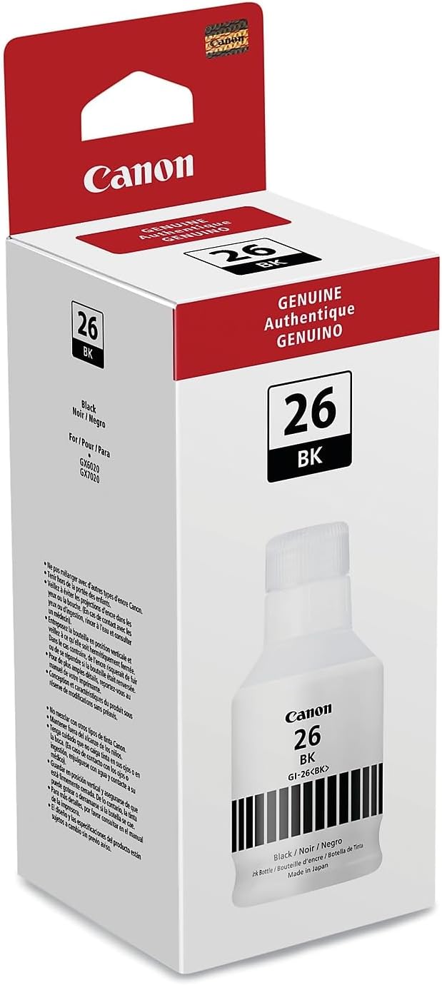 Canon 4409C001 GI-26 Black Ink Bottle - Supertank Printers