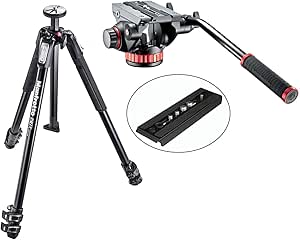 Manfrotto MT190X3 Aluminum Tripod with Video Head