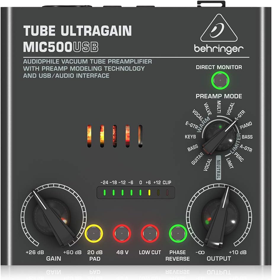Behringer MIC500USB Tube Ultragain Mic Preamp with USB