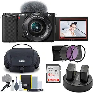 Sony ILCE-6000L/B Alpha a6000 Camera 16-50mm Lens Bundle Black