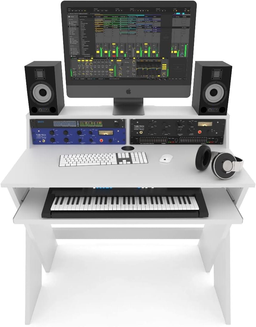 Glorious AMS-SOUND-DESK-COM-WHT Compact Studio Workstation - White