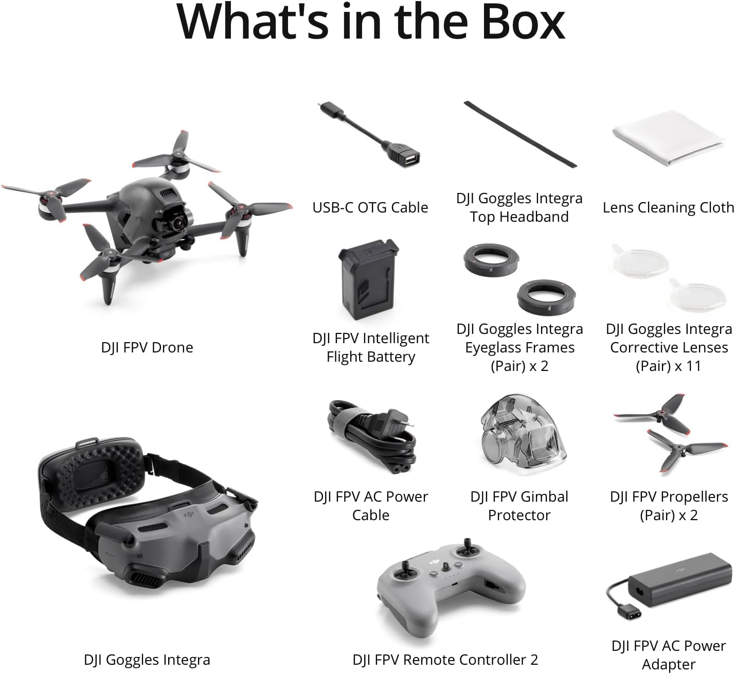 DJI CP.FP.00000140.01 FPV Explorer Combo Goggles Integra Drone 4K Camera
