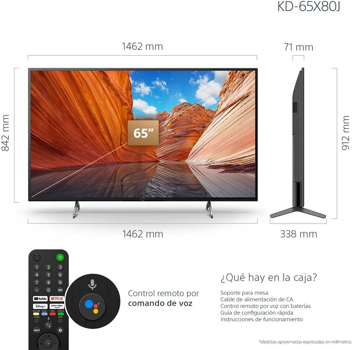 Sony X80J 65" 4K Ultra HD LED Smart Google TV Renewed