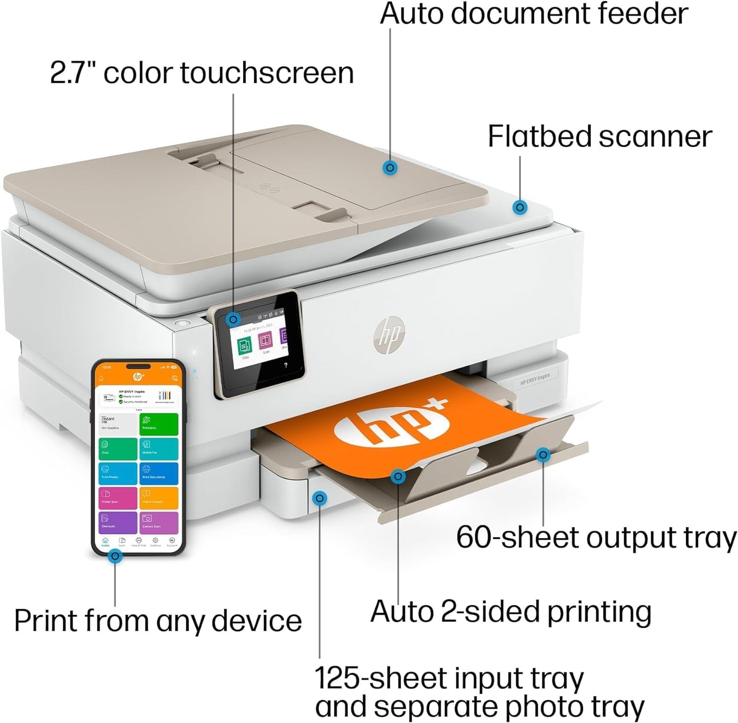 HP Envy Inspire 7955e All-in-One Inkjet Printer (Renewed)