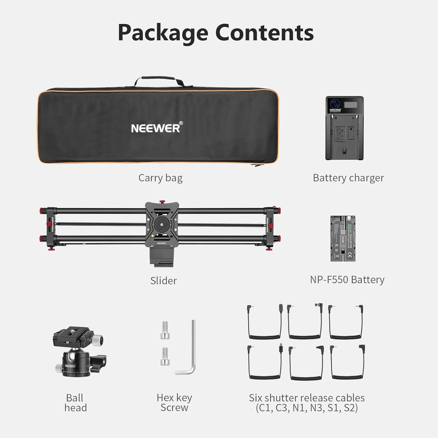 Neewer ER1-80 31.5" Motorized Camera Slider with App Control