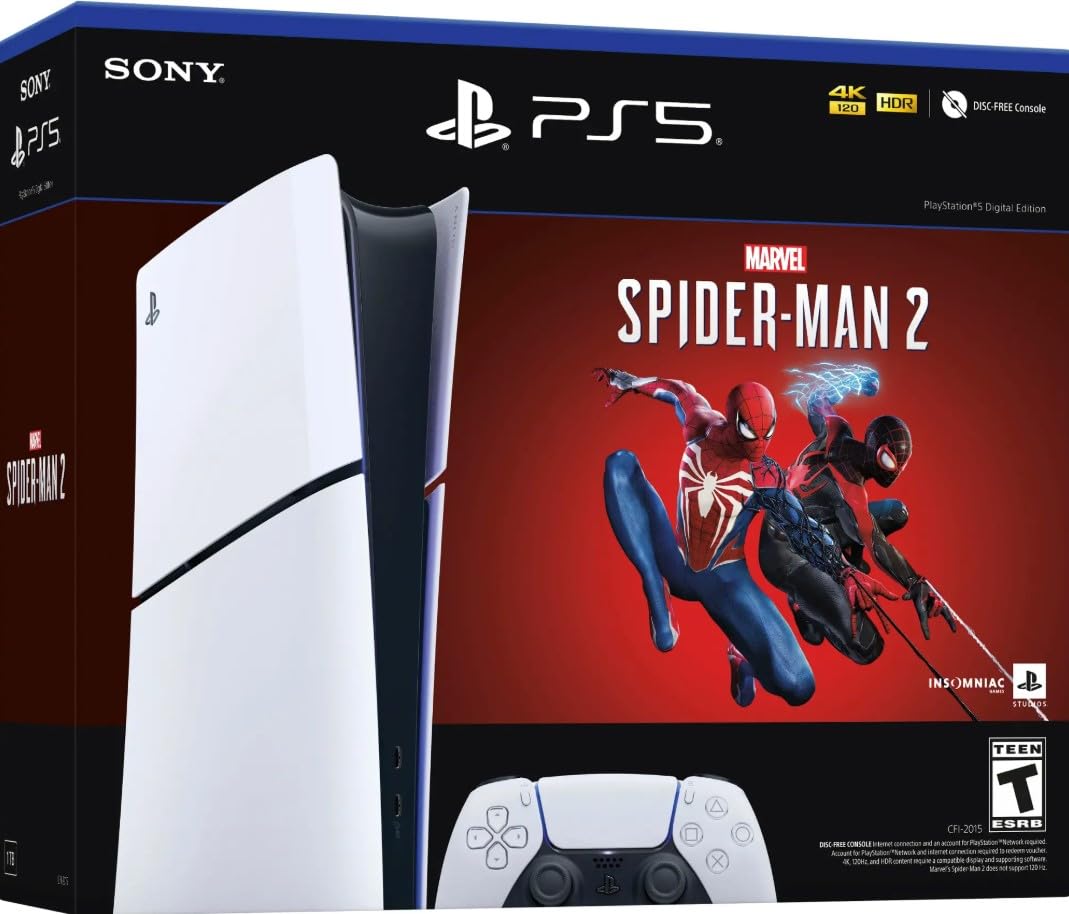 Sony PlayStation 5 Digital Edition Spider-Man 2 Bundle (Renewed)