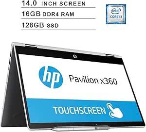 HP Pavilion x360 14" HD Touch 2-in-1 Laptop