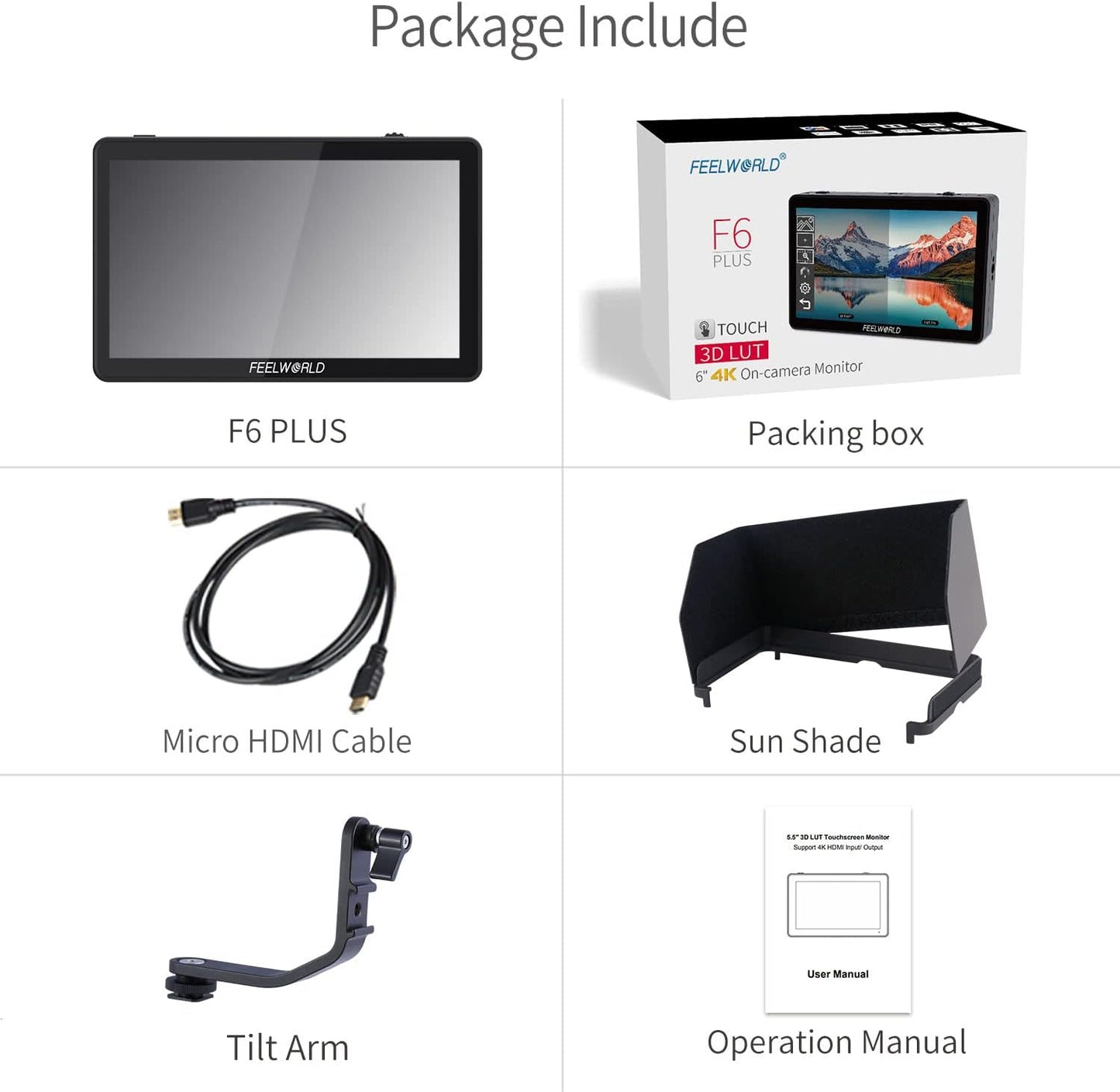 FEELWORLD F6 Plus-US 6" DSLR Camera Field Touch Monitor