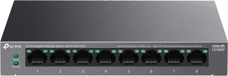 TP-Link LS108GP 8-Port Gigabit PoE+ Ethernet Switch — main product image