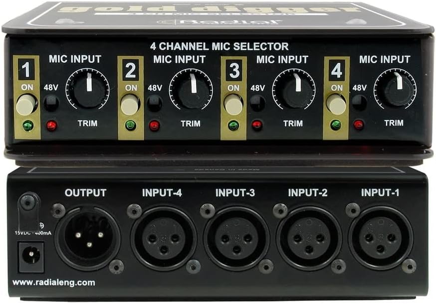Radial Engineering R800 1440 Gold Digger 4-Channel Mic Selector