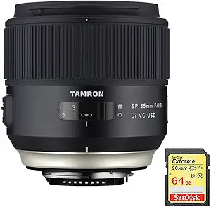 Tamron E10TMSP35F18DINA SP 35mm f/1.8 Nikon Lens Bundle