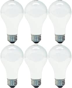 GE 63005 Soft White 72W A19 Light Bulbs 6-Pack