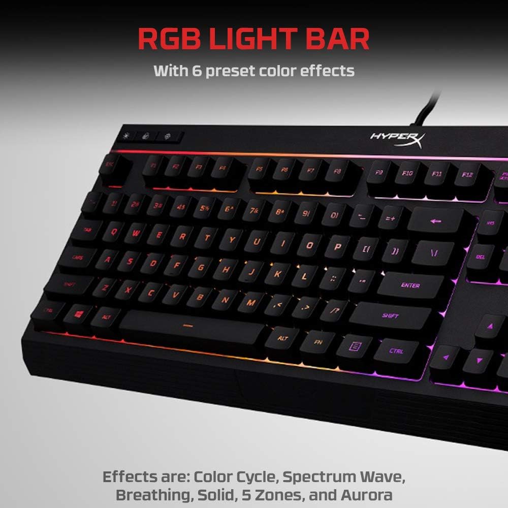 HyperX HX-KB5ME2 Alloy Core RGB Membrane Gaming Keyboard