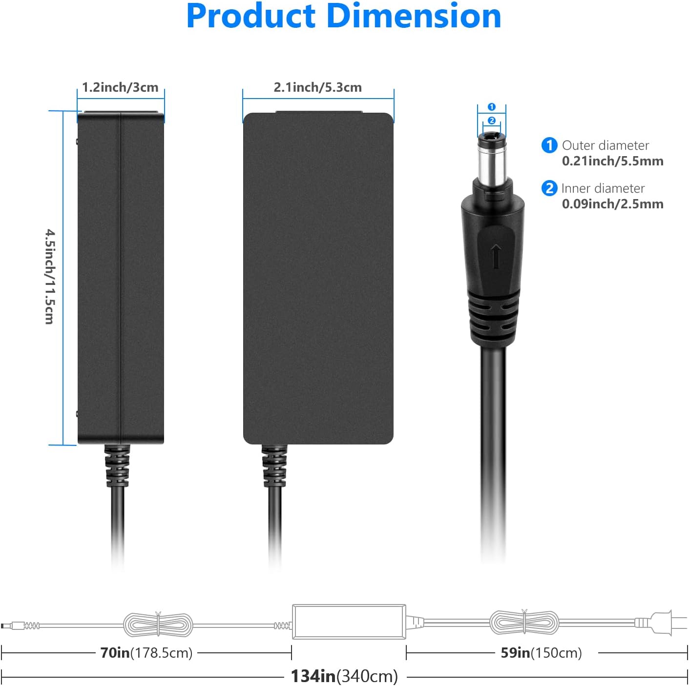 Neewer NW-150480D2 15V Ring Light Power Adapter