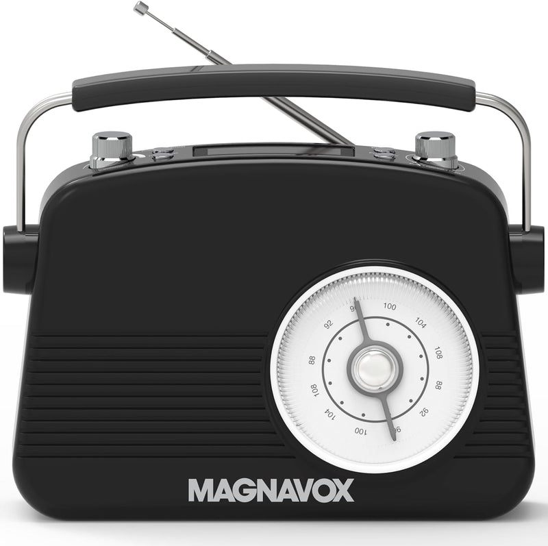 Magnavox Retro Dual - Bluetooth Alarm Clock Radio - Black — main product image