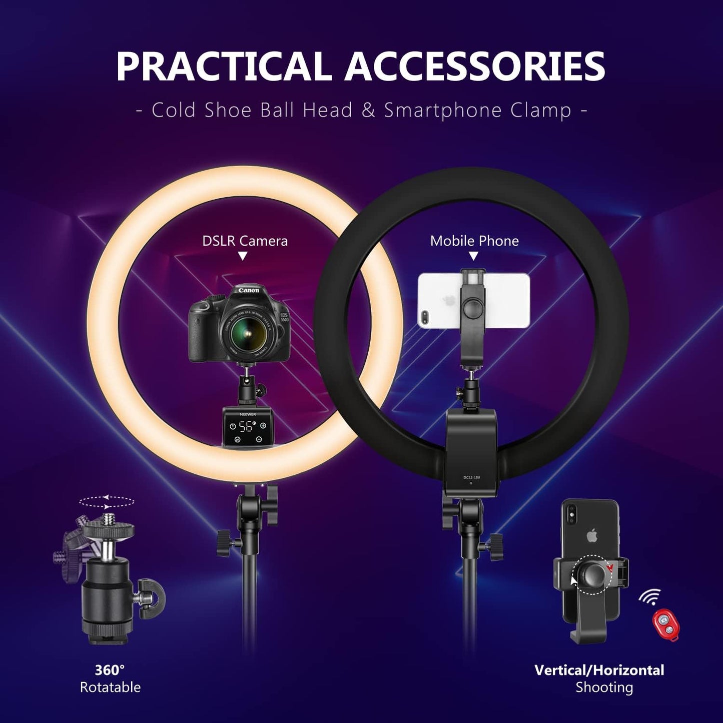 Neewer 10095061 16-inch LED Ring Light Kit with Stand