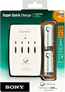 Sony BCG34HRE4 AA/AAA Battery Charger with 4 Batteries