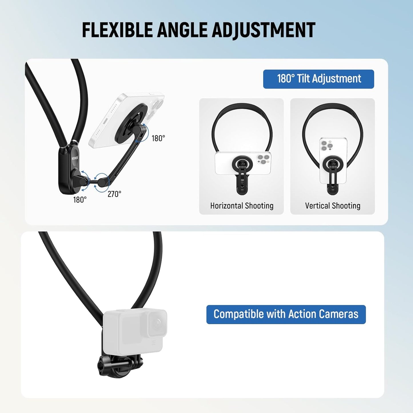 Neewer 10104245 Magnetic Neck Mount Action Camera Holder