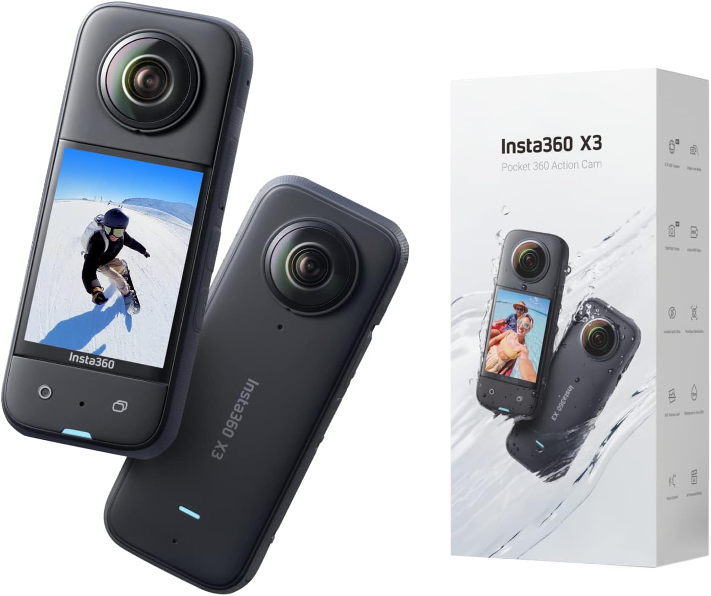 Insta360 CINSAAQ/B X3 5.7K 360 Action Camera (Renewed)
