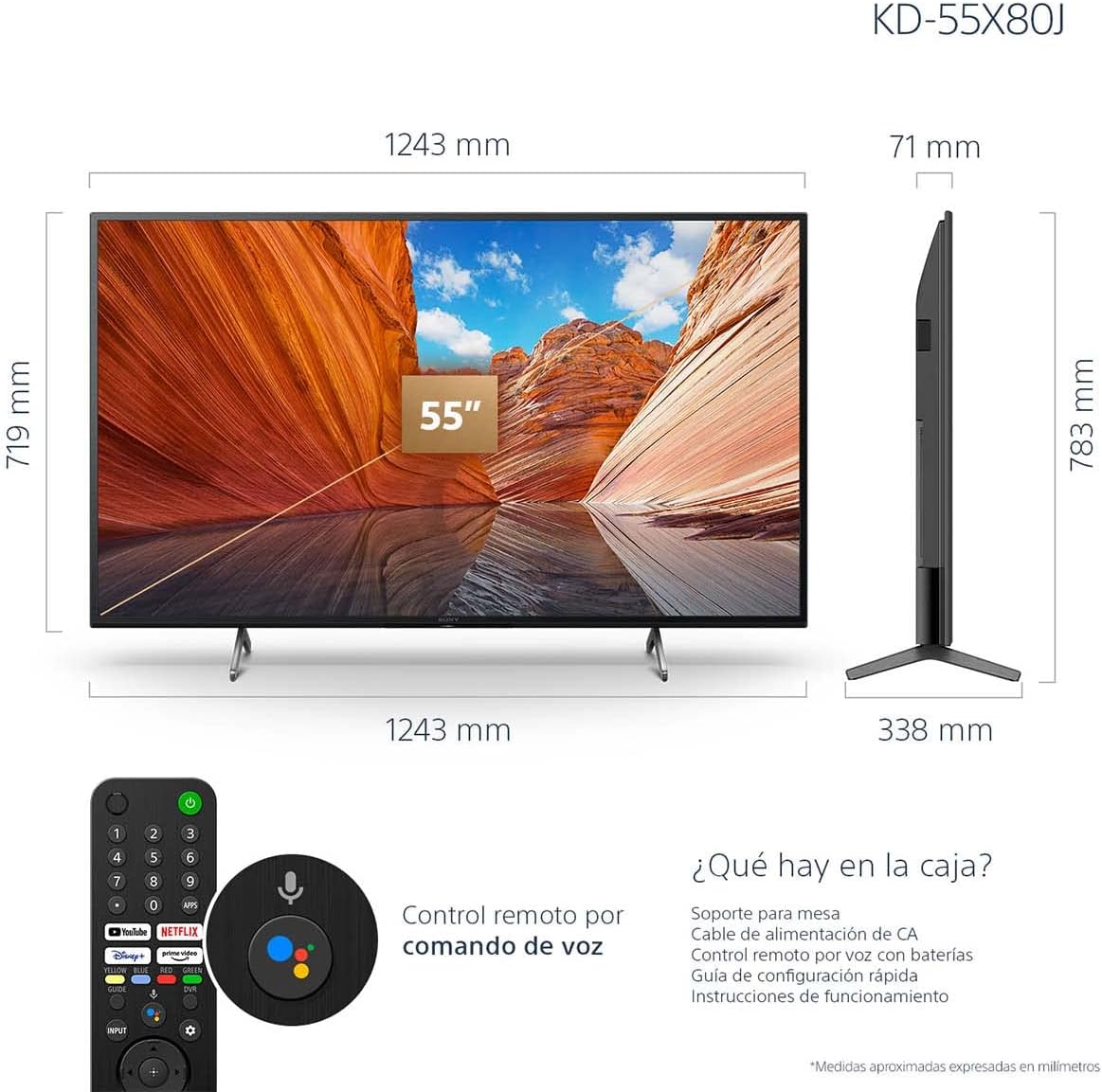 Sony X80J 55-Inch 4K Smart Google TV - Renewed, Dolby Vision