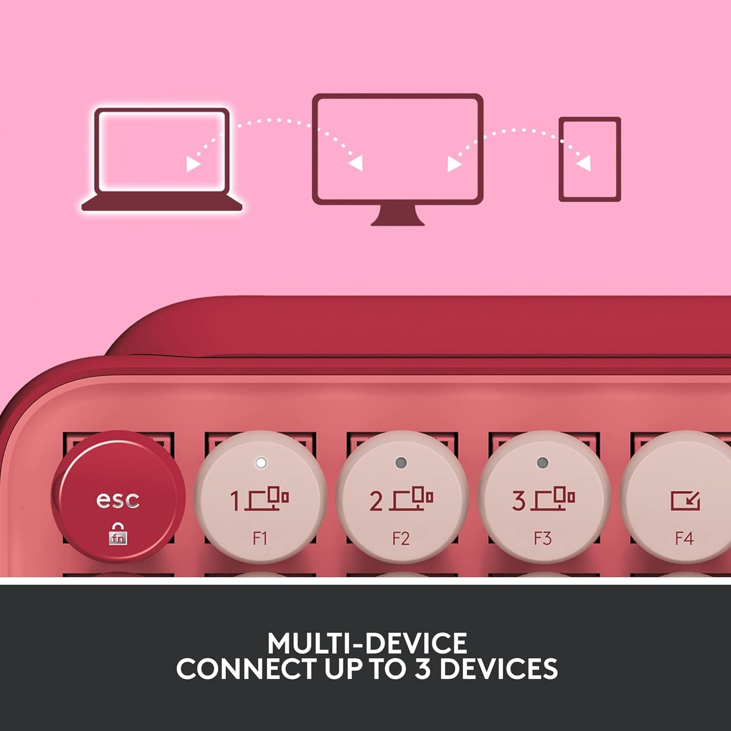 Logitech 920-010709 POP Keys Heartbreaker Rose Mechanical Keyboard