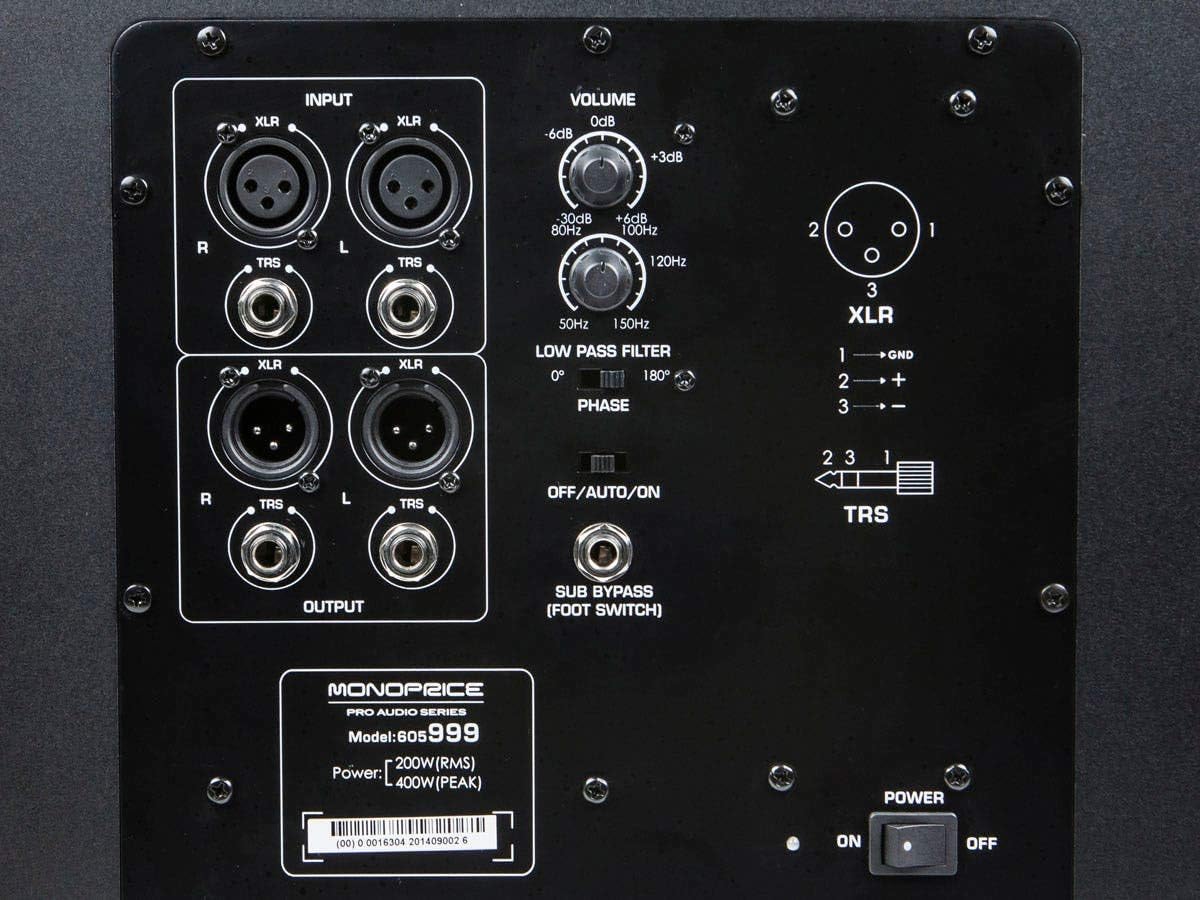 Monoprice 605999 Stage Right 10" Powered Subwoofer