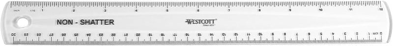 Westcott 13862 12-Inch Flexible Clear Ruler — main product image