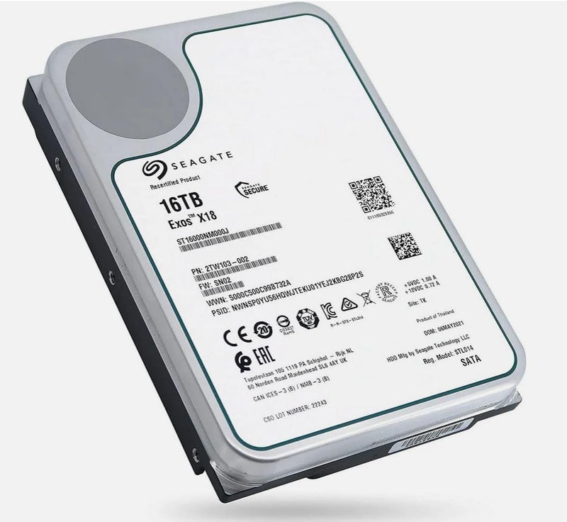 Seagate ST16000NM000J 16TB Exos X18 Enterprise HDD — main product image