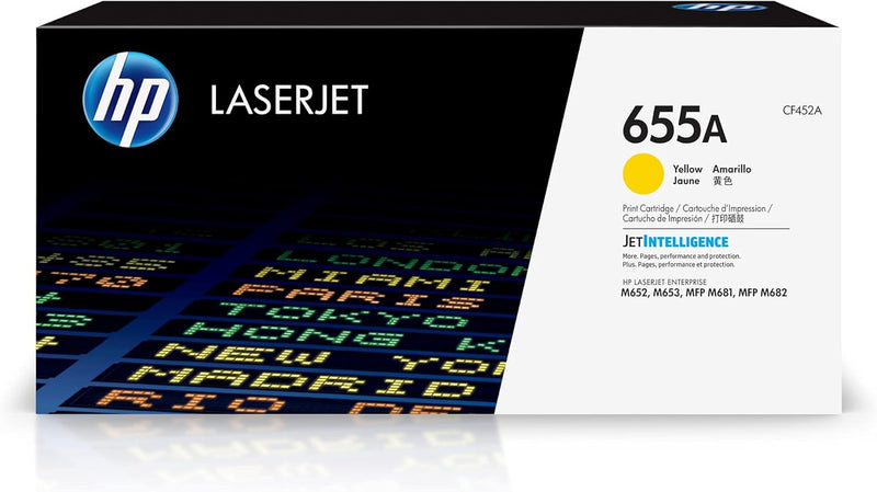 HP CF452A 655A Yellow Original LaserJet Toner Cartridge — main product image